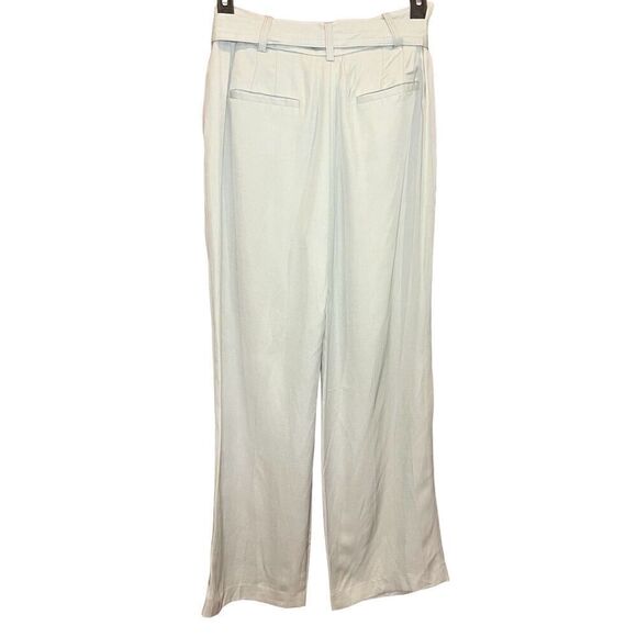 Reiss Pale Green Prairie Belted Wide Leg Pants NWOT Size 8 - Picture 5 of 7